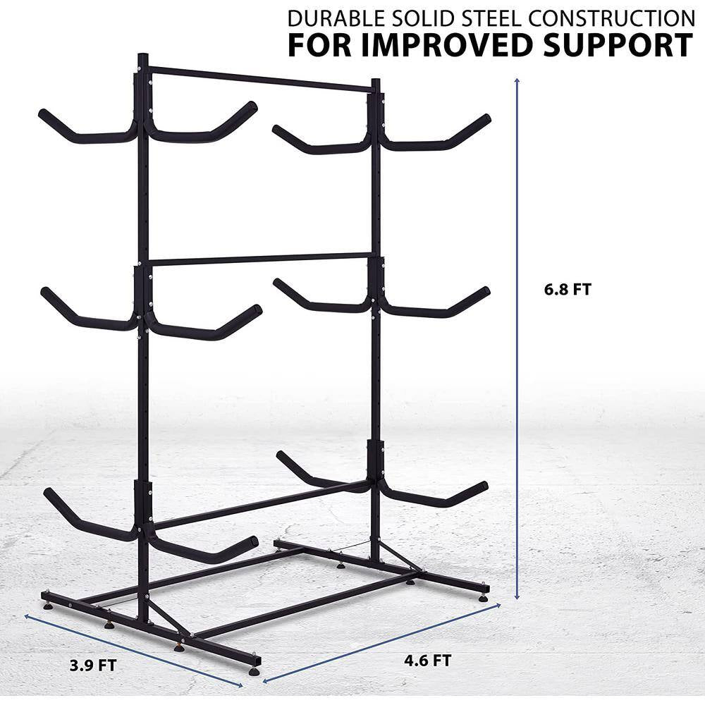 6 Kayak Freestanding Storage for Indoor and Outdoor, Kayak Rack