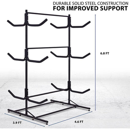 6 Kayak Freestanding Storage for Indoor and Outdoor, Kayak Rack