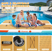 Inflatable Floating Dock, 10Ft Inflatable Swim Platform Dock for Lake, Inflatable Water Floating Dock Mat with Non-Slip EVA Surface, Floating Island for Pool Beach Ocean
