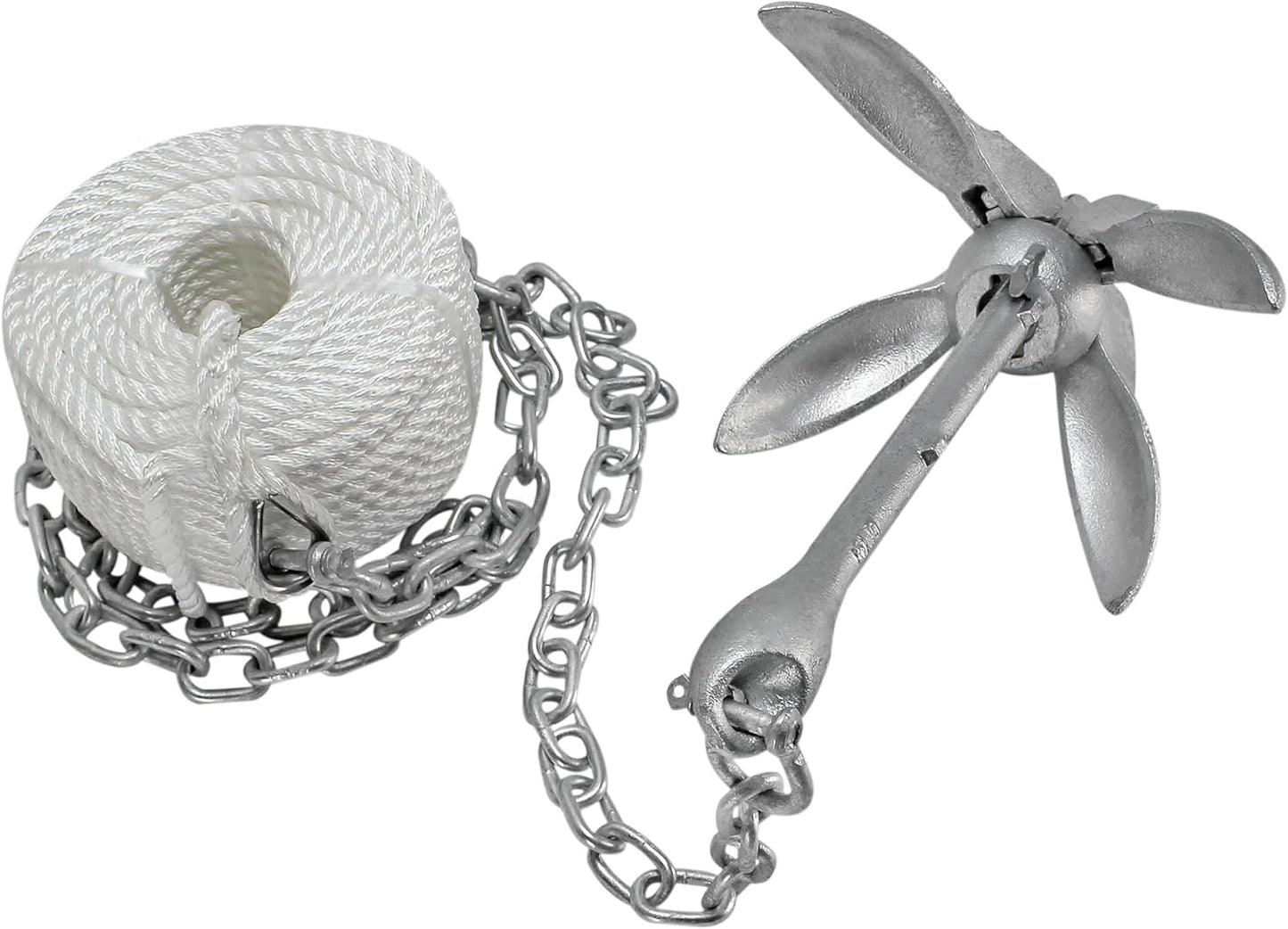 3006.6705 Boattector Complete Grapnel Anchor Kit for Small Boats, Jon Boats, Flat Bottoms, Inflatable Boats, Etc. - 5.5 Lbs.