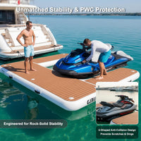 Heavy Duty Inflatable Jet Ski Dock, Floating Dock with Non-Slip EVA Pad