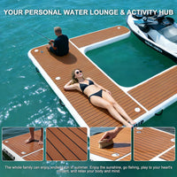 Heavy Duty Inflatable Jet Ski Dock, Floating Dock with Non-Slip EVA Pad