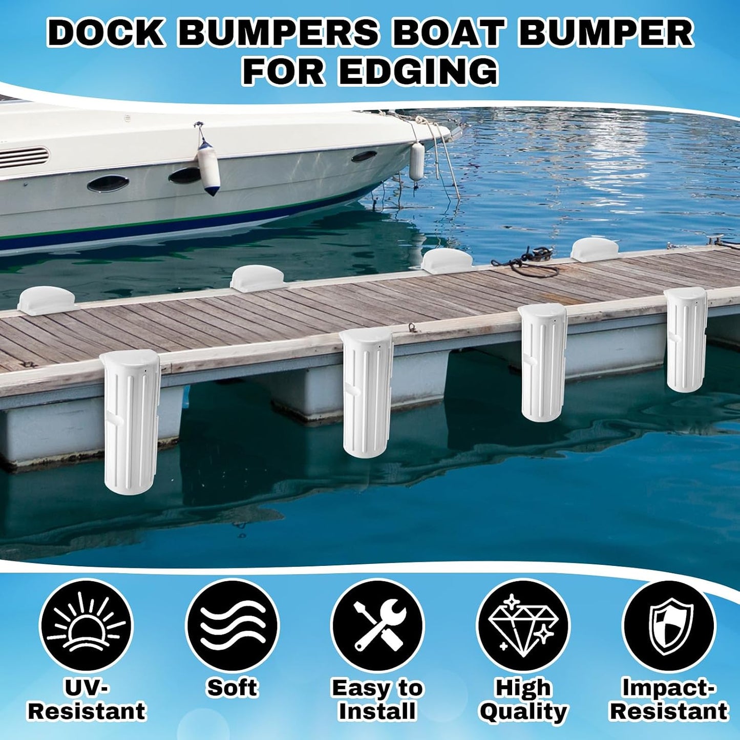 Dock Bumpers Fenders for Edging Docking Inflatable Corner Boat Fenders with Pump and Mounting Hardware for Straight-Edge Side Marine Bumpers for Buoy Pontoon Protector