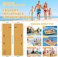 Inflatable Floating Dock, 10Ft Inflatable Swim Platform Dock for Lake, Inflatable Water Floating Dock Mat with Non-Slip EVA Surface, Floating Island for Pool Beach Ocean