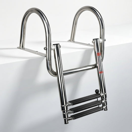 3 Step Pontoon Boat Ladder Stainless Steel Rear Entry Marine