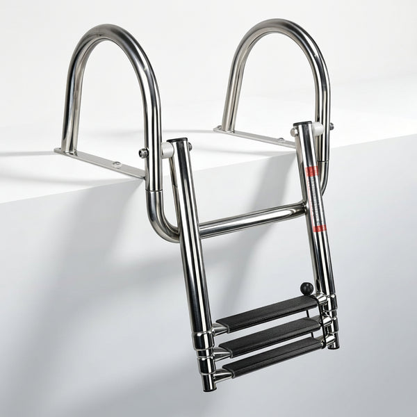 3 Step Pontoon Boat Ladder Stainless Steel Rear Entry Marine