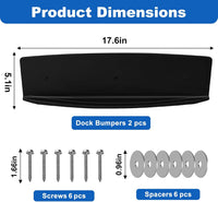 Dock Bumpers for Dock Edge - Marine Grade Dock Fender Bumpers, 17-Inch Uv-Resistant Horizontal Protection, Easy Install Dock Edge Bumpers Guard for Boat Dock Side or Edge, Soft Fenders