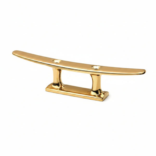Brass Boat Cleats 6 Inch Brass Color Boat Cleat 316 Stainless Steel Boat Open Base Cleat for Marine or Decorative Applications,With Screws,Copper Plated Marine Cleats,Pack of 2