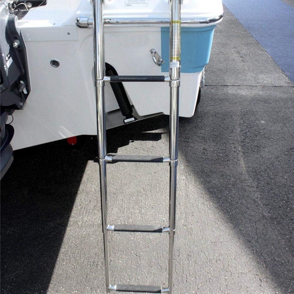 Heavy Duty Boat Telescopic 4 Step Ladder Stainless Steel Swim Platform Telescoping Ladder Extendable 4 Step for Boat Yacht