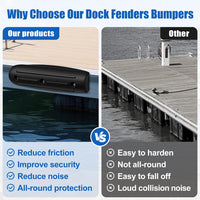Dock Bumpers for Dock Edge - Marine Grade Dock Fender Bumpers, 17-Inch Uv-Resistant Horizontal Protection, Easy Install Dock Edge Bumpers Guard for Boat Dock Side or Edge, Soft Fenders