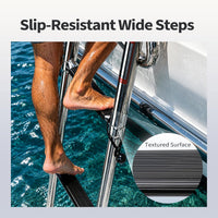 3 Step Pontoon Boat Ladder Stainless Steel Rear Entry Marine