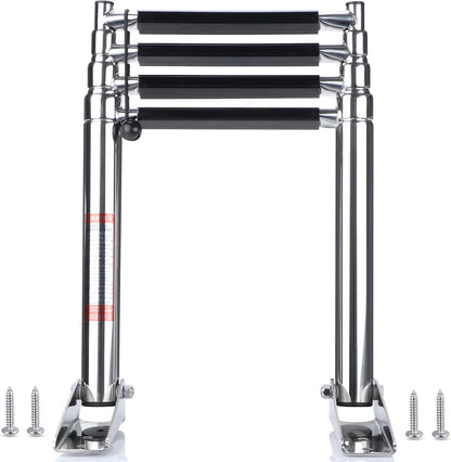 Heavy Duty Boat Telescopic 4 Step Ladder Stainless Steel Swim Platform Telescoping Ladder Extendable 4 Step for Boat Yacht
