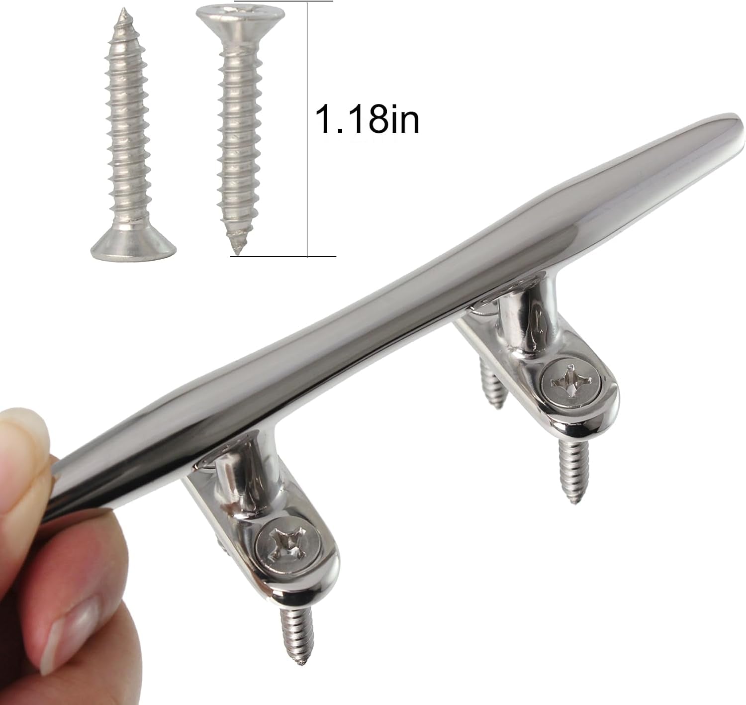 4/5/6 Inch Dock Cleats - 316 Stainless Steel Boat Cleats Boat Dock Cleats,Open Base Dock Cleat with Fasteners,Marine Cleat Rope Cleat Boat Cleat for Boat/Deck/Nautical Decor(1,2,4,6,8 Pack)