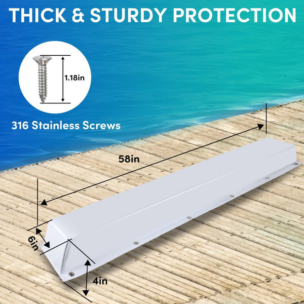 36"/48"/59"/72" Dock Bumpers,Dock Fenders with Stainless Steel Screws,Boat Dock Bumpers,Dock Post Bumper for Docking Edges, Piling, Vertical Poles, Horizontal Decks or Piers(Multiple Colors)