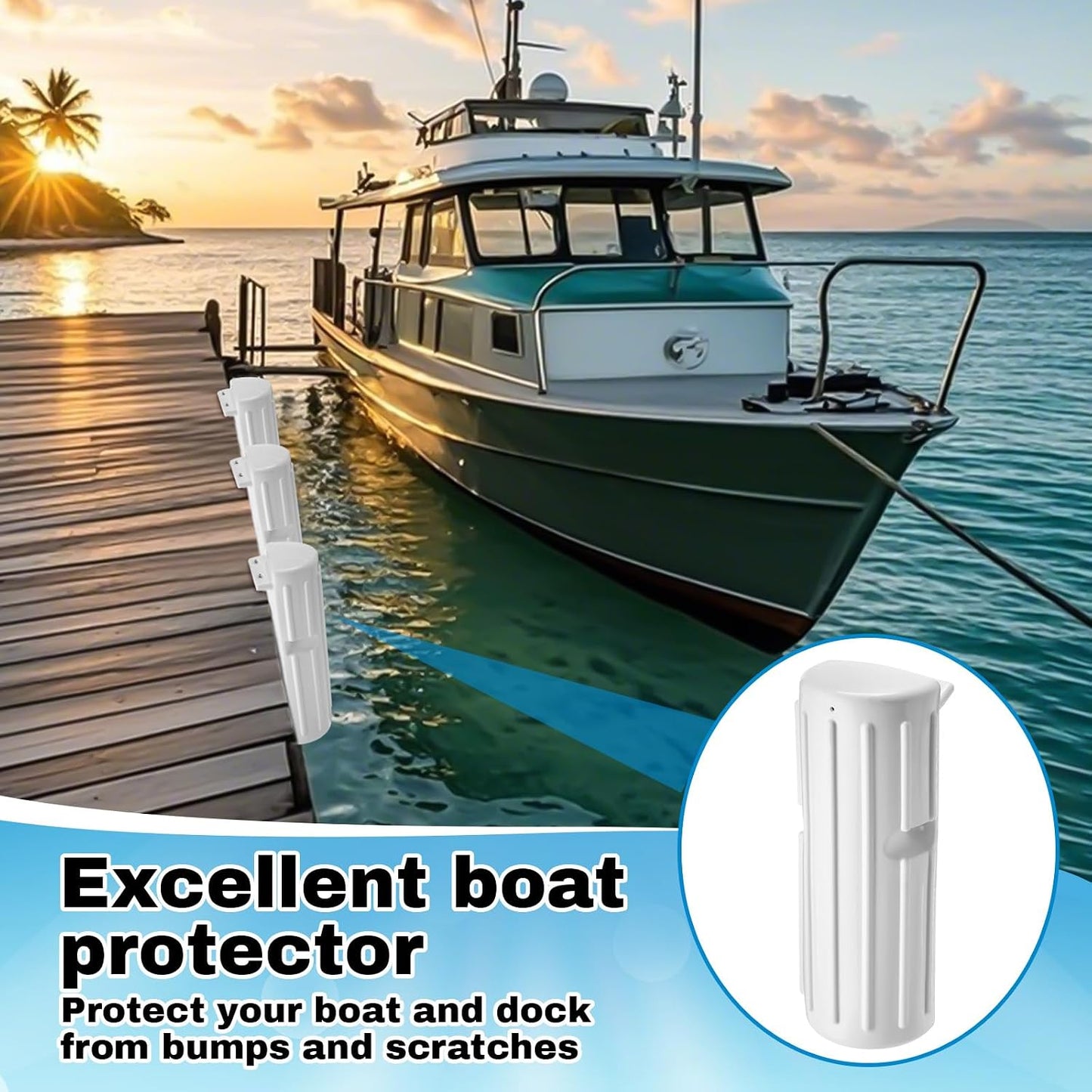 Dock Bumpers Fenders for Edging Docking Inflatable Corner Boat Fenders with Pump and Mounting Hardware for Straight-Edge Side Marine Bumpers for Buoy Pontoon Protector