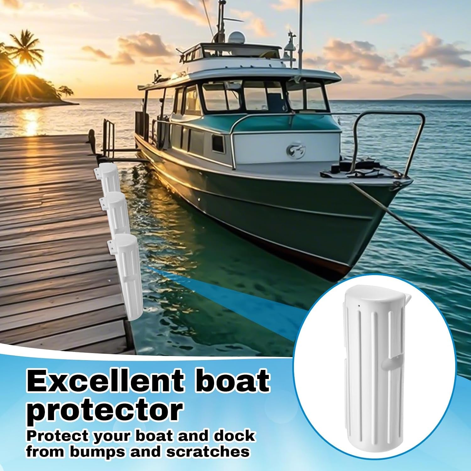 Dock Bumpers Fenders for Edging Docking Inflatable Corner Boat Fenders with Pump and Mounting Hardware for Straight-Edge Side Marine Bumpers for Buoy Pontoon Protector