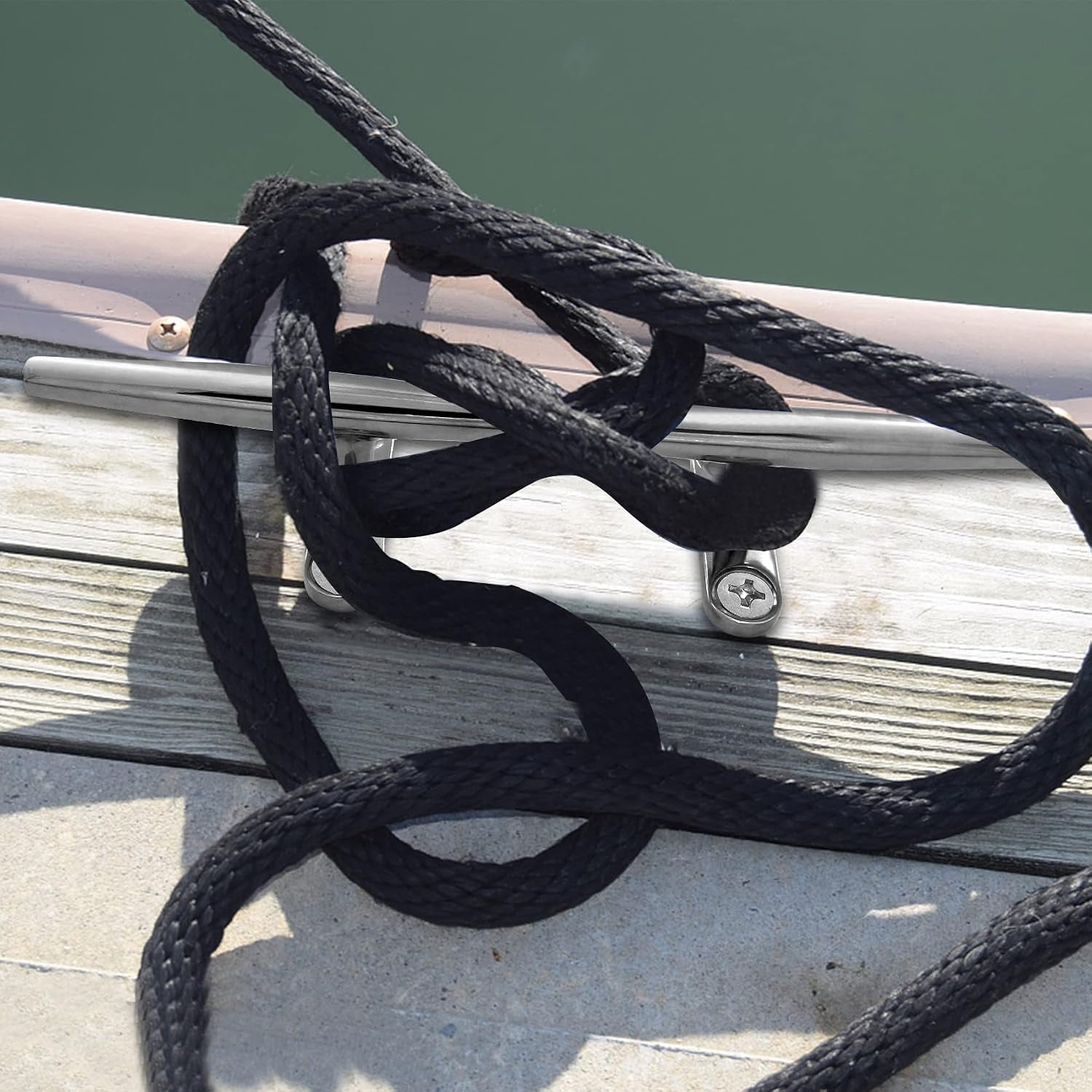 4/5/6 Inch Dock Cleats - 316 Stainless Steel Boat Cleats Boat Dock Cleats,Open Base Dock Cleat with Fasteners,Marine Cleat Rope Cleat Boat Cleat for Boat/Deck/Nautical Decor(1,2,4,6,8 Pack)