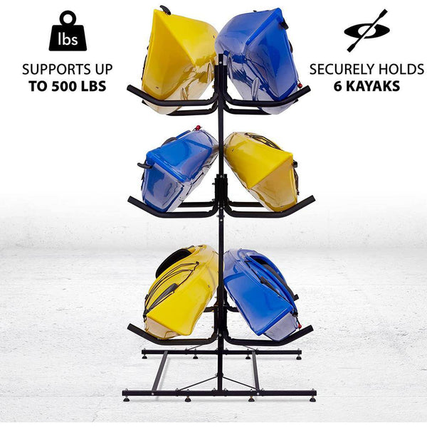 6 Kayak Freestanding Storage for Indoor and Outdoor, Kayak Rack