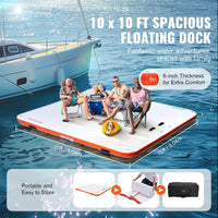 Inflatable Floating Dock, Inflatable Dock Platform, Non-Slip Air Dock Platform with Portable Carrying Bag & Detachable Ladder, Floating Platform Island Raft for Pool Beach Ocean